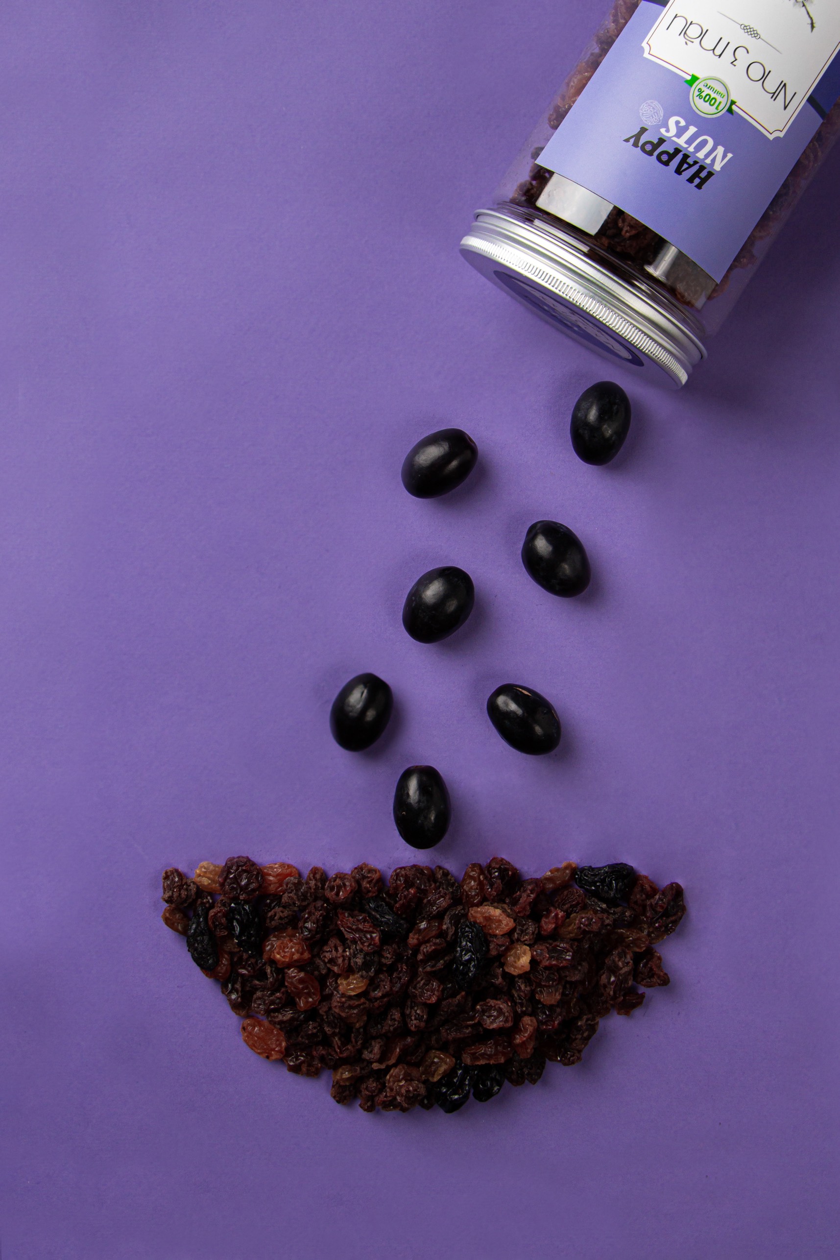 (Tặng 500g yến mạch) Nho khô 3 màu Happy Nuts sấy, không đường 500gr